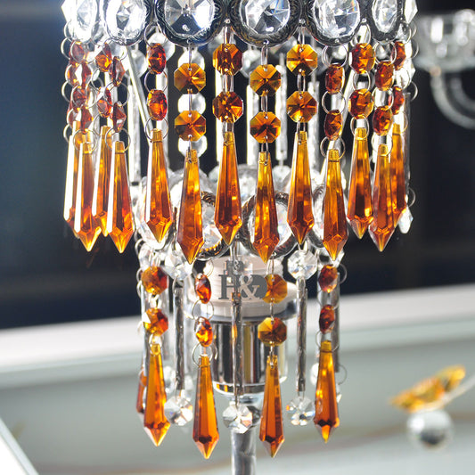 20pcs Hang Amber Chandelier Glass Crystals Lamp Prisms Parts Drops Pendants