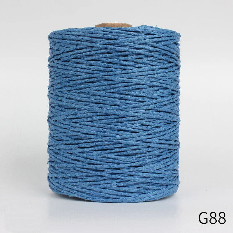 Hand Knitting Yarns 280-300M Natural Raffia Straw Colorful Crochet Threads Rolls