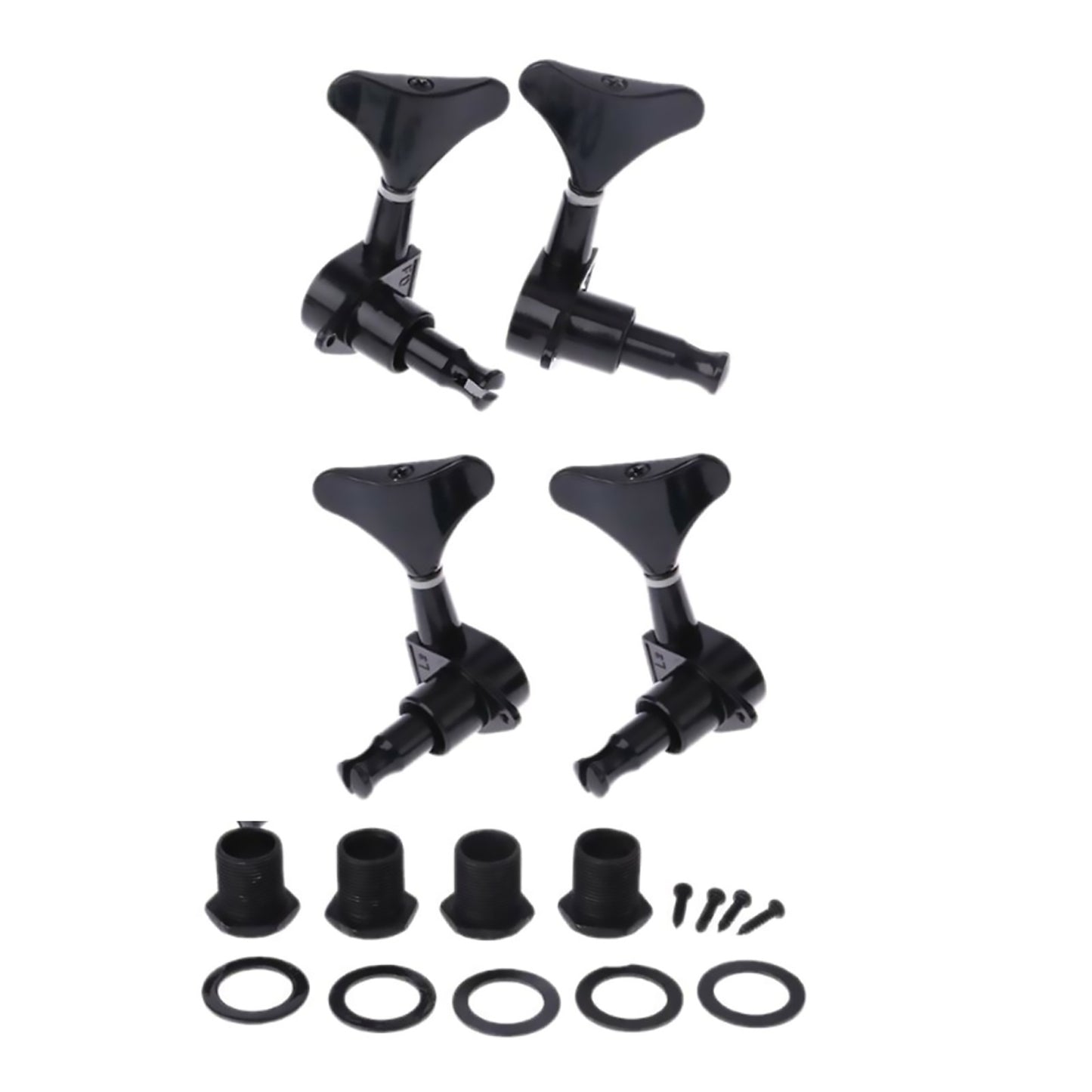 Black 2L+2R 4 Acoustic Guitar String Tuning Pegs Closed Gear Machine Heads B