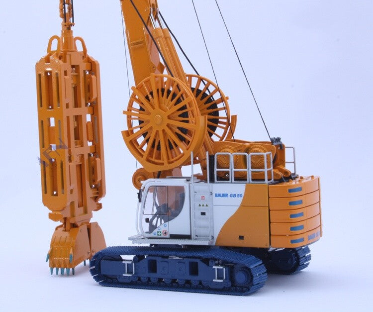 1:50 BAUER GB50 Continuous Wall Hydraulic Grab Bucket Equipment Diecast Model