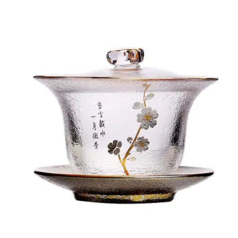 Transparent Gaiwan Tea Cup Gongfu Tea Set Sancai Heat-resistant Tea Cup