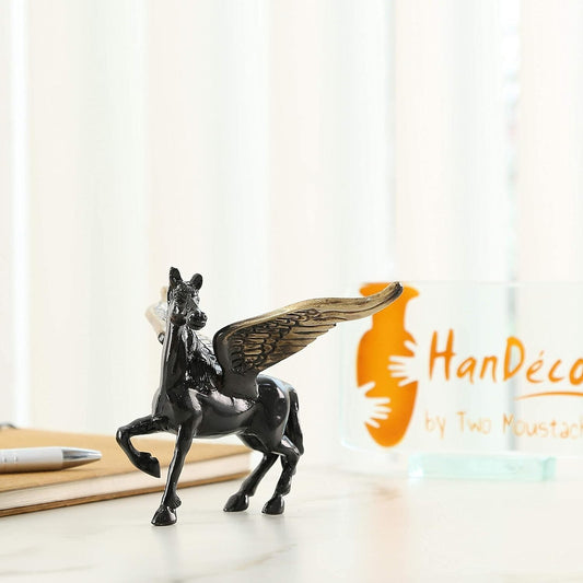 Flying Angel Brass Running Horse Showpiece for Home Decor Feng Shui Statue Idol