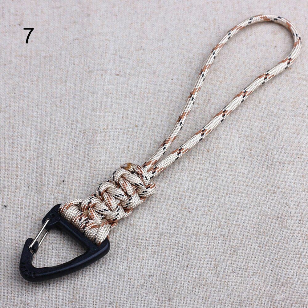 46CM 1 PC Paracord Keychain Lanyard Metal Triangle Buckle Outdoor Cord Carabiner