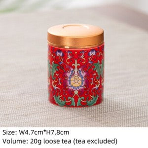 Canister With Lid Sealed Jar For Loose Tea Small Size Porcelain Floral Print New