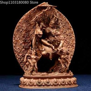 Exquisite Red Copper Carving Vajrayogini Buddha Statue Tibet Buddhism Statue