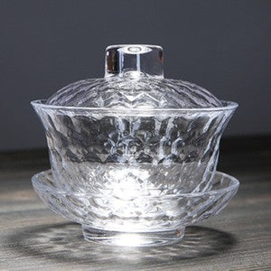 Japanese Style Glass Teaware Gaiwan Tureen Cup Bowl Kungfu Tea Set with Saucer