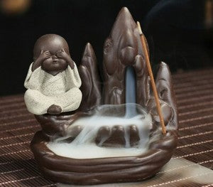 Incense Burner Incense Cones Small Buddha Censer Backflow Incense Burner Tea Set