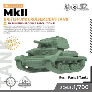 SS561 1/200/350/700 Military Model Kit British A10 Cruiser MkII Light Tank