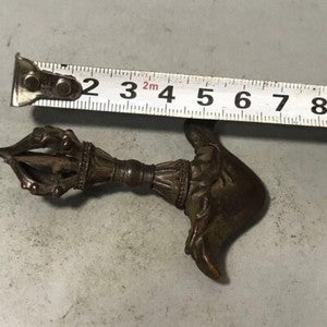 China Antique Bronze Tibetan Nepalese Dragon Vajra Tomahawk Collect Vajra Pestle