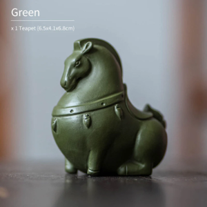 Purple Clay Tea Pets Horse Tea Statue for Home Decor