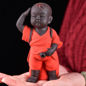 1pc 5.9" Creative Tea Pet Yixing Zisha Monk Tea Strainer Boy Statue Tea Play New