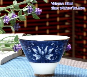 One Cup Blue And White Porcelain Tea Cup Chinese Kungfu Tea Cup Ceramic On Sales
