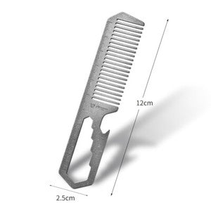Titanium Hair Beared Comb Anti Static Pocket Multi Tool Bottle Opener Wrench EDC
