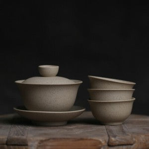 Small Gaiwan Ceramic Tea Cup Covered Bowl With Saucer Lid Chinese Tureen Pottery