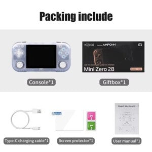 Mini Zero 28 Game Console,2.8 Inch IPS 2900mAh Battery Built in 11000 Game