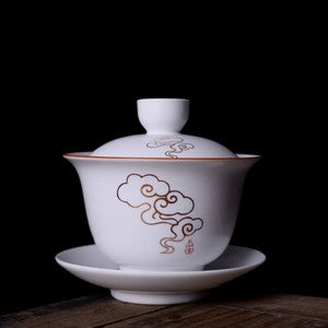 180ml Chinese Ceramic Gaiwan Coffee Cup Kungfu Tea Bowl Tureen Tea Set Decor