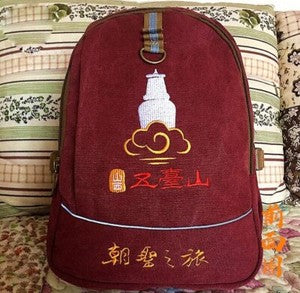 Lay Buddhist Cotton Canvas Bag Shaolin Monk Travel Big Backpack Zen Buddha Bags