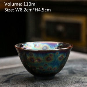 Chinese Unique Tea Cup Kiln Change Porcelain Cup Handmade TianMu Jianzhan