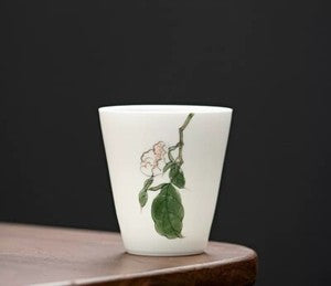 One Tea Cup Handpainted 45ml Porcelain Master Cup Floral Handmade Kungfu Teacups
