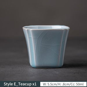 Square Ceramic Teacup Porcelain Tea Cup 50ml