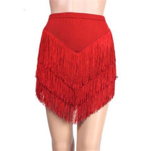 Women Party Ballroom Latin Tango Salsa Dance Dress Fringes Tassels Skirt S-5XL