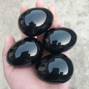 Natural Black Obsidian Crystal Egg Ball Magic Sphere Healing Kegel Exercis Stone