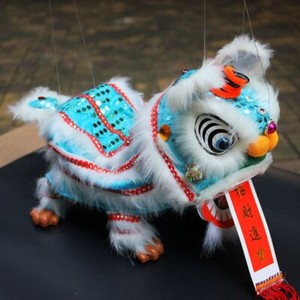 提线木偶狮子Puppet lion thread toy Chinese characteristics Folk traditional lion dance