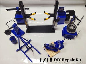 1:18 Scale Car Garage Tool Model Scenery Repair Tool Workstation Set DIY Diorama