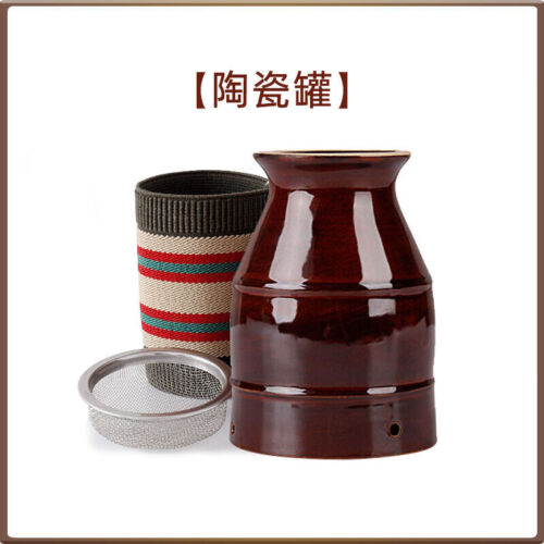 New Ceramic Purple Clay Moxibustion Jar Moxa Pot 陶瓷紫砂艾灸罐双层隔热艾灸杯随身灸刮痧多功能陶瓷罐艾柱灸罐