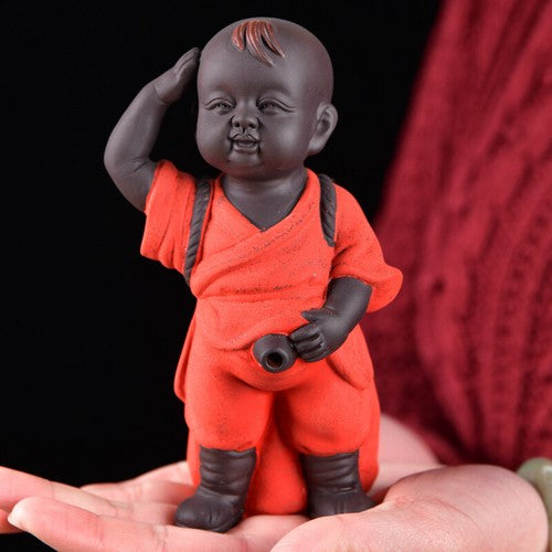 Creative Tea Pet Yixing Zisha Monk Pee Doll Tea Strainer Boy Statue Tea Play New