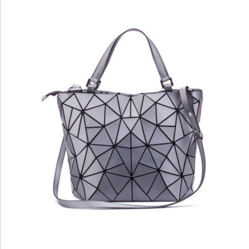 Hologram Bag Frosted Matte Crossbody Purse Bucket Bag Geometric Shoulder Handbag