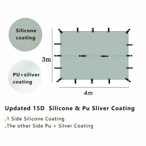 silicone coated nylon ultralight tarp Outdoor awning Tarp portable camping 3*3M