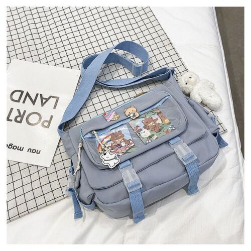 Transparent Pocket Messenger Bag Cartoon Badge Cute Bag Crossbody Shoulder Bags
