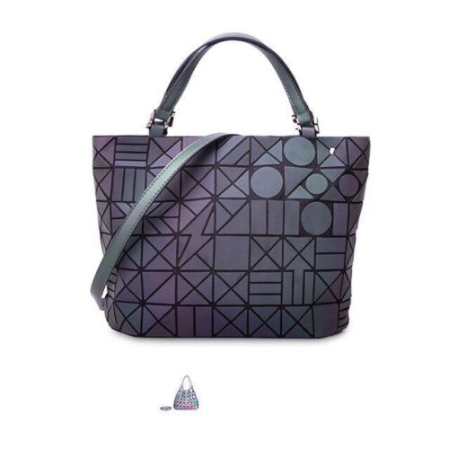 Luminous Big Bag Holographic Reflective Geometric Shoulder Bags Handbags Zipper