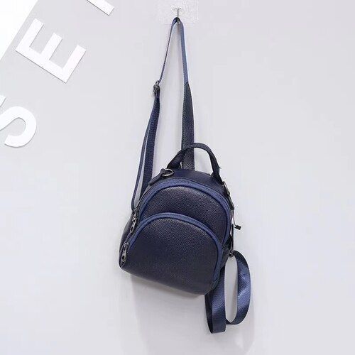 Cowhide Genuine Leather Women Backpack Shoulder Bag Satchel Mini Purse Polyester