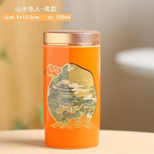 1pc Chinese Portable Travel Tea CaddyJar Ceramic Container Tea Set Accessories