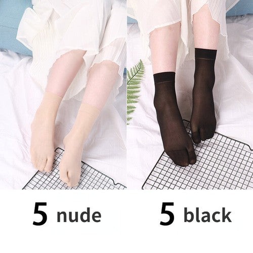 10 Pair Silky Two Toes Split Socks Thin Japanese Tabi Ninja Hosiery Socks Summer