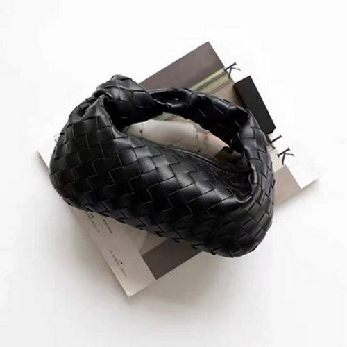 Cow Split Leather Knot Bag Weave Handmade Sling 27X13X16cm Polyester Accessories