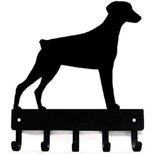 Doberman Dog Key Rack Hanger Wall mounted Hook up Artwork Shape decoration