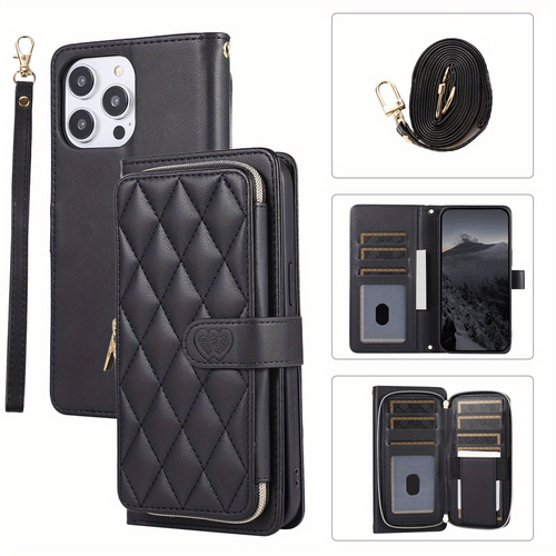 PU Leather Plaid Purses Flip Wallet Case for iphone 11 12 13 14 15 16 Pro Max