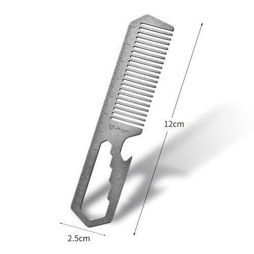 Titanium Hair Beared Comb Anti Static Pocket Multi Tool Bottle Opener Wrench EDC