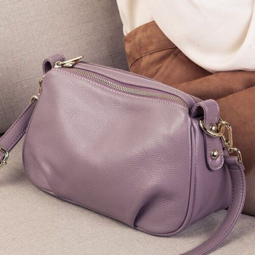 Genuine Leather Crossbody Bags Small Shoulder Messenger Purses Handbags Zipper