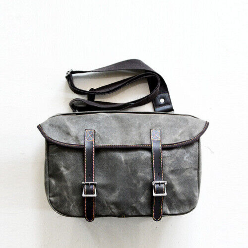 Retro Motorcycle Bag Men's Waterproof Side Bag Motorcycle Canvas Shoulder Bag