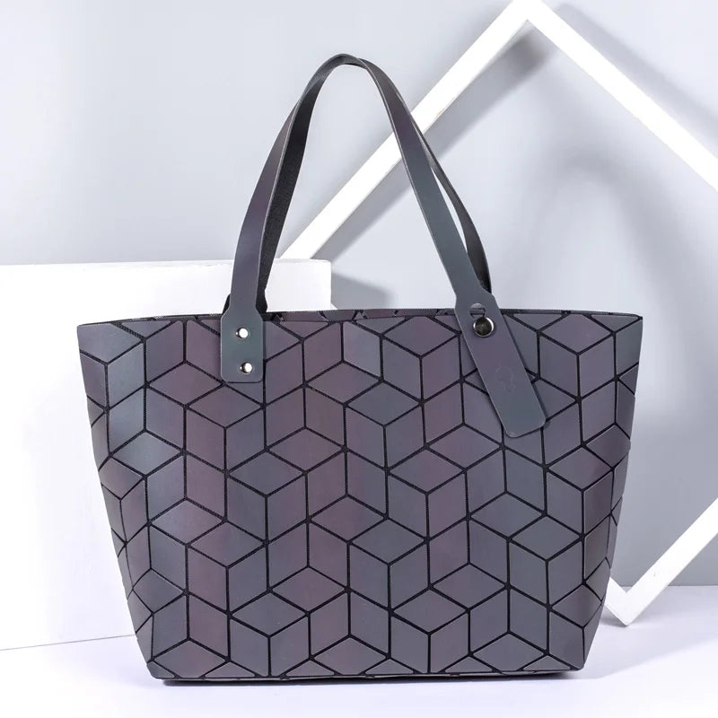 sac a main new Luminous geometric bags for women 2020 Quilted Shoulder Bag Laser Plain Folding Handbags Hologram bolsa feminina