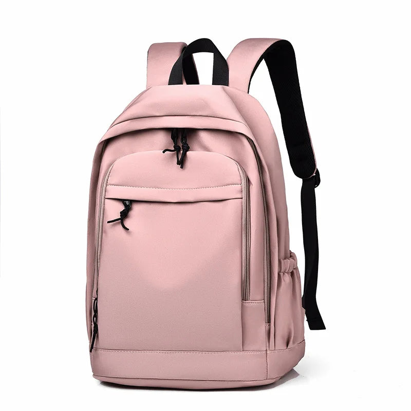 simple backpack large capacity bookbag college girl lightweight backpack unisex schoolbag solid color school bags for students