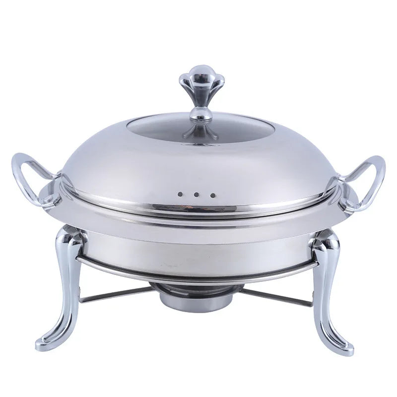stainless steel hotpot set mini hotpot pot holder tempered glass lid gold silver Chafing Dish Buffet pan Food Tray Warmer