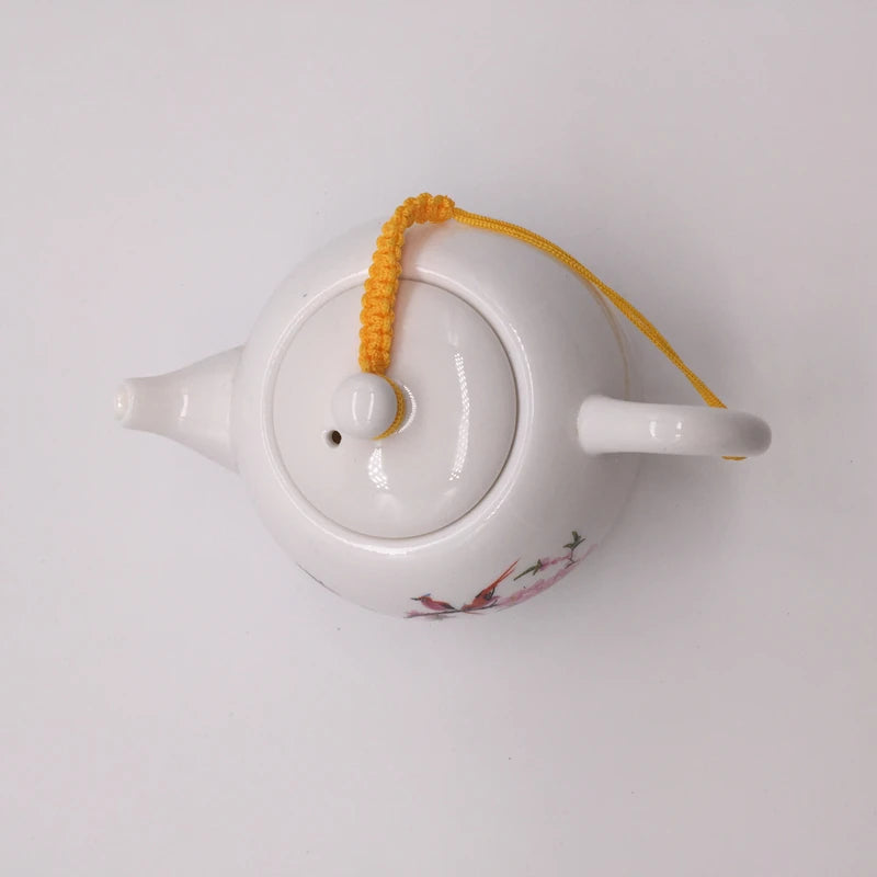tea pot porcelain Chinese underglaze ceramic pot with infuser white china Pu'er pot for Tieguanyin green tea handpainted
