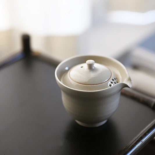 the beginning of the ceramic pot teapot filtering teapot with nothing ivory plant ash glaze household kung fu tea pot