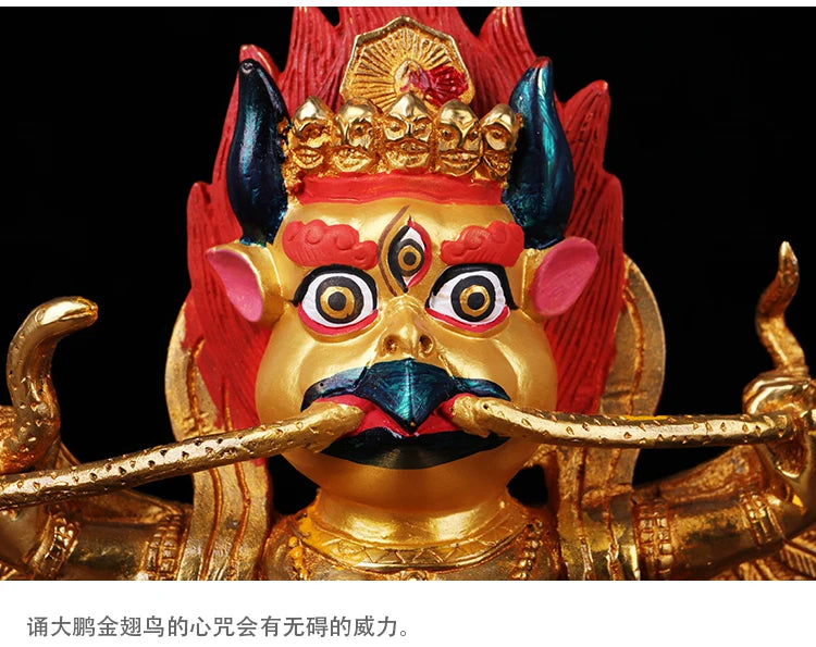 unique # 22 CM Large # HOME House efficacious Talisman # Buddhism gilding brass Garuda Dharma suparna Buddha statu
