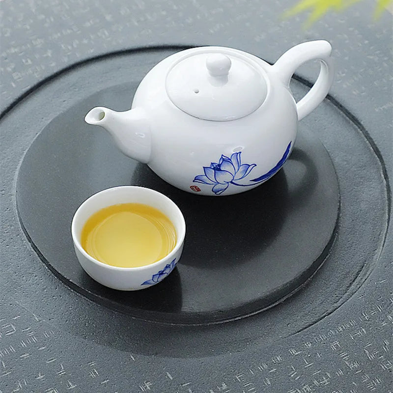 weighted stone tea tray invisible water draining outlet rectangle serving tray multi size tea boat for tea set pot cups on sales